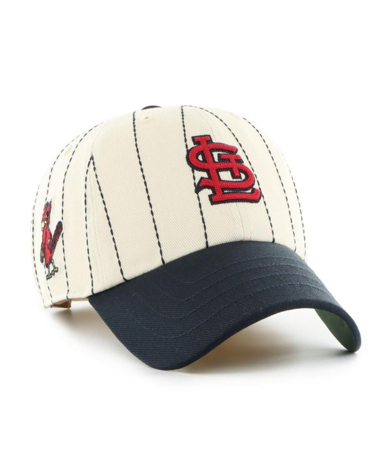 x Rawlings Men's Natural/Navy St. Louis Cardinals Pinstripe Clean Up Adjustable Hat