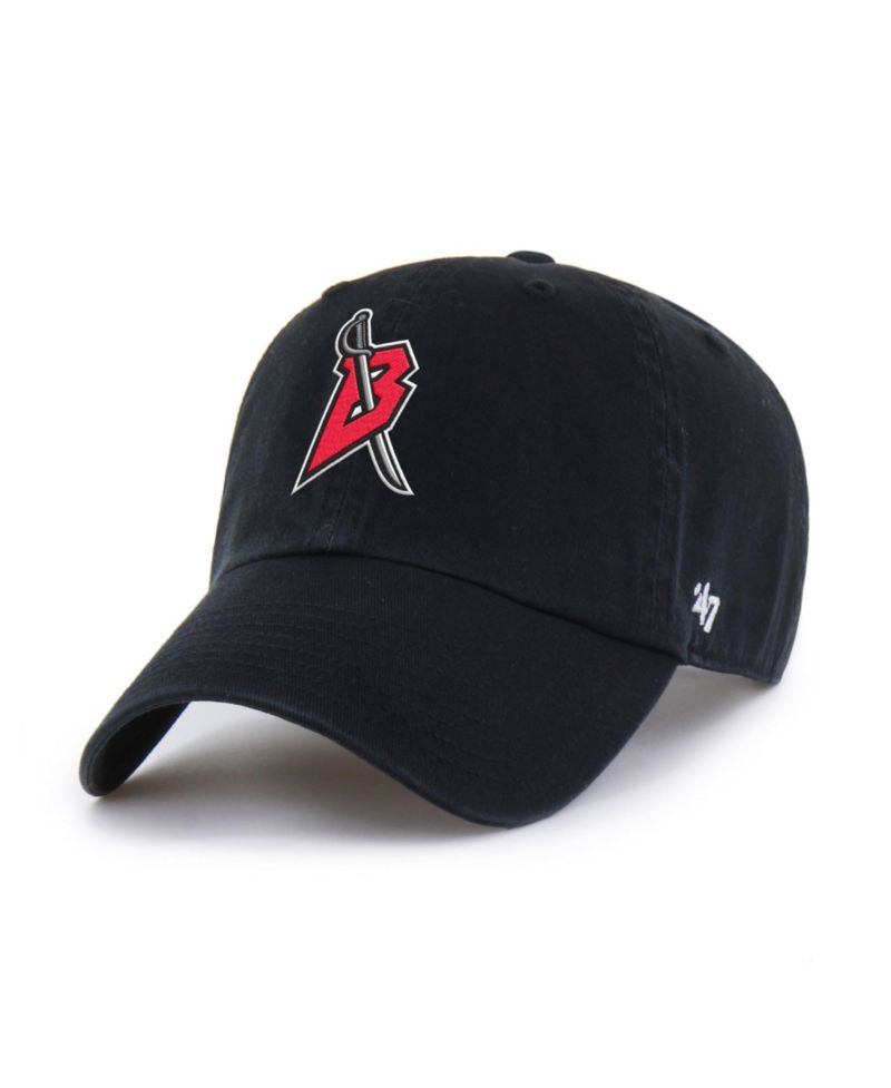 Men's '47 Black Buffalo Sabres Logo Clean Up Adjustable Hat