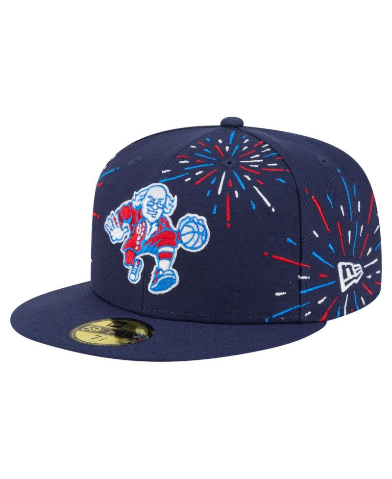 Men's Navy Philadelphia 76ers Americana Fireworks 59FIFTY Fitted Hat