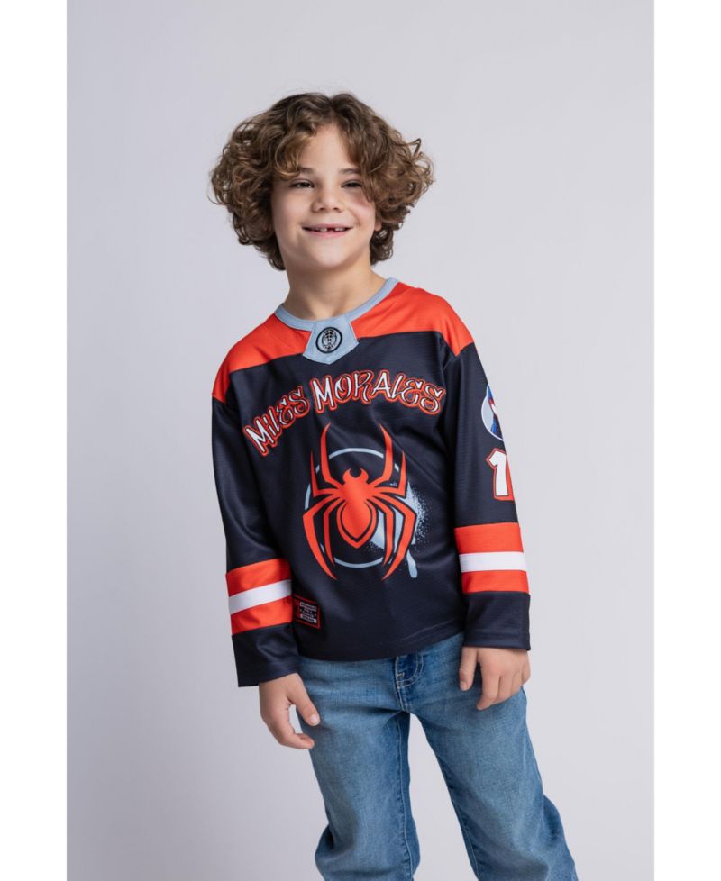 Boys' 4-20 Miles Morales Long-Sleeve V-Neckline T-Shirt