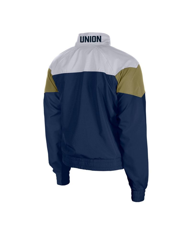 Women's Navy Philadelphia Union Leisure Cropped Full-Zip Windbreaker Jacket