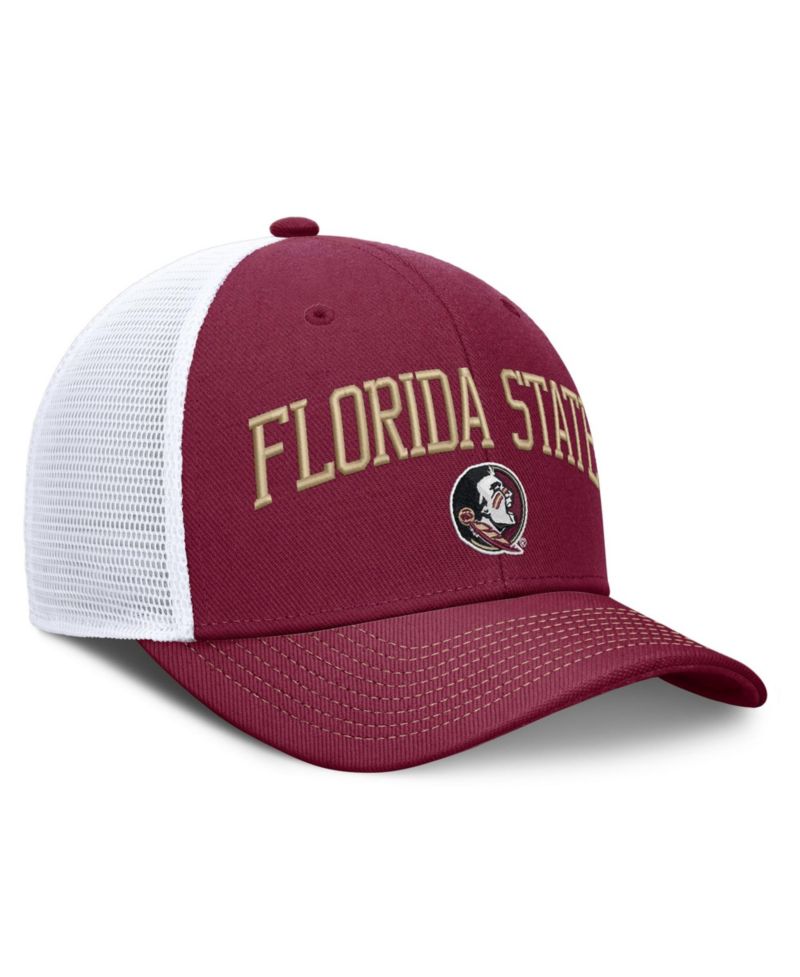 Men's and Women's Garnet/White Florida State Seminoles Primetime Arched Trucker Adjustable Hat