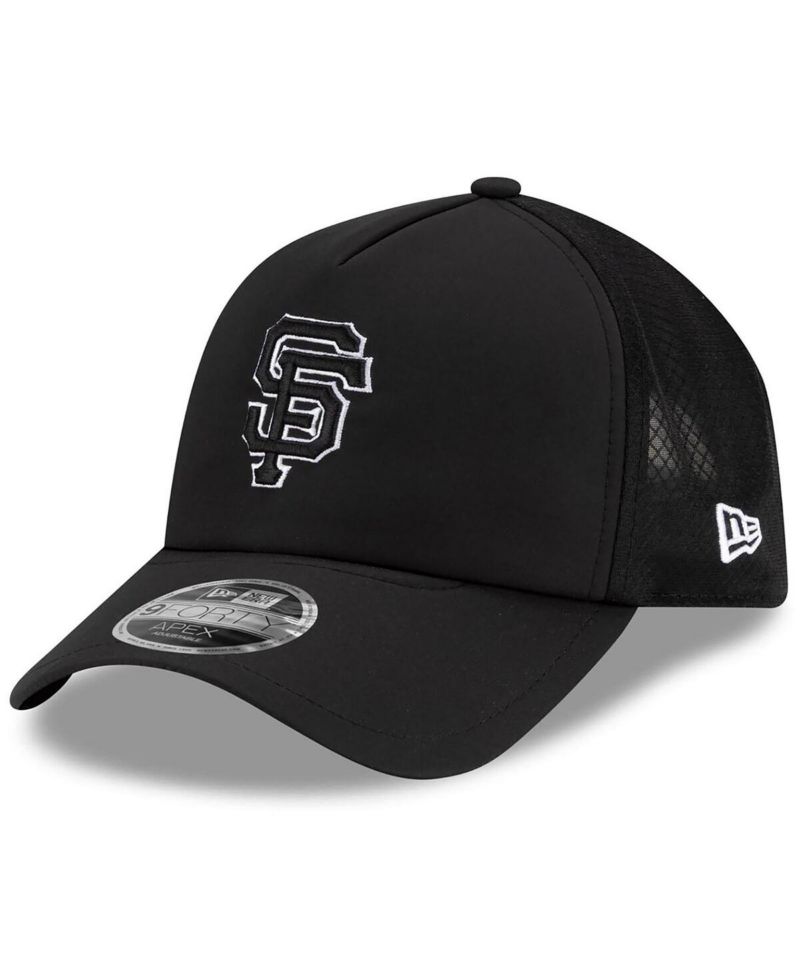 Men's Black San Francisco Giants 2026 Batting Practice Apex 9FORTY Adjustable Trucker Hat