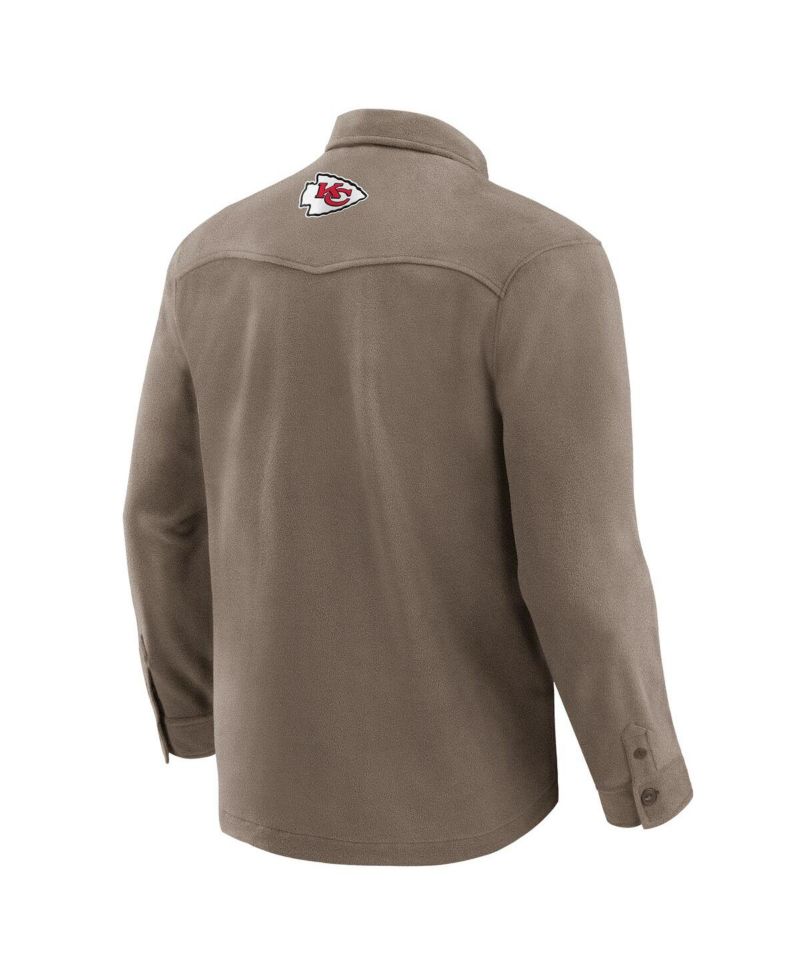 Darius Rucker Collection by Men's Tan Kansas City Chiefs Polar Fleece Cozy Button-Up Shirt