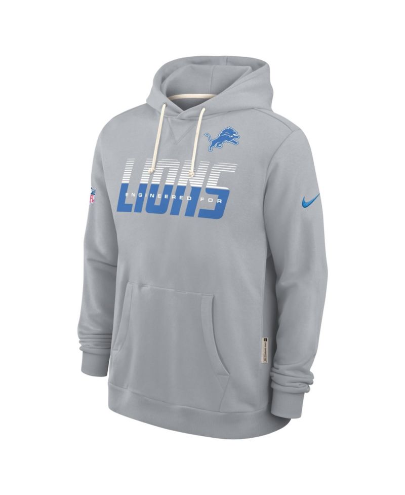 Men's Gray Detroit Lions Sideline Standard Issue Top Prospect Dri-FIT Hoodie