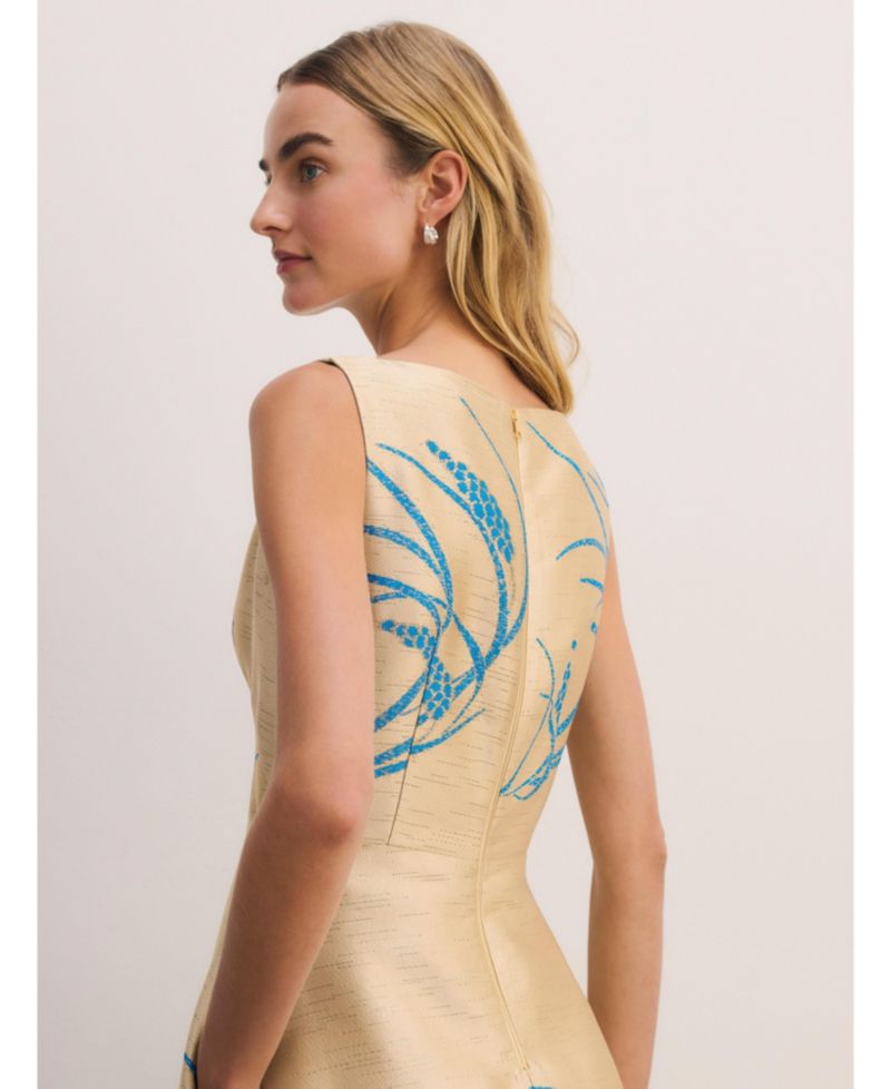 Women's Avila Embroidered A-Line Jacquard Maxi Gown