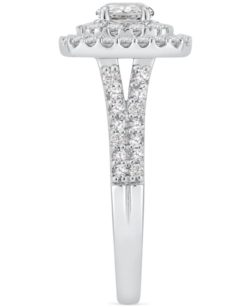 GIA Certified Diamond Double Halo Engagement Ring (1-1/4 ct. t.w.) in 14k White Gold