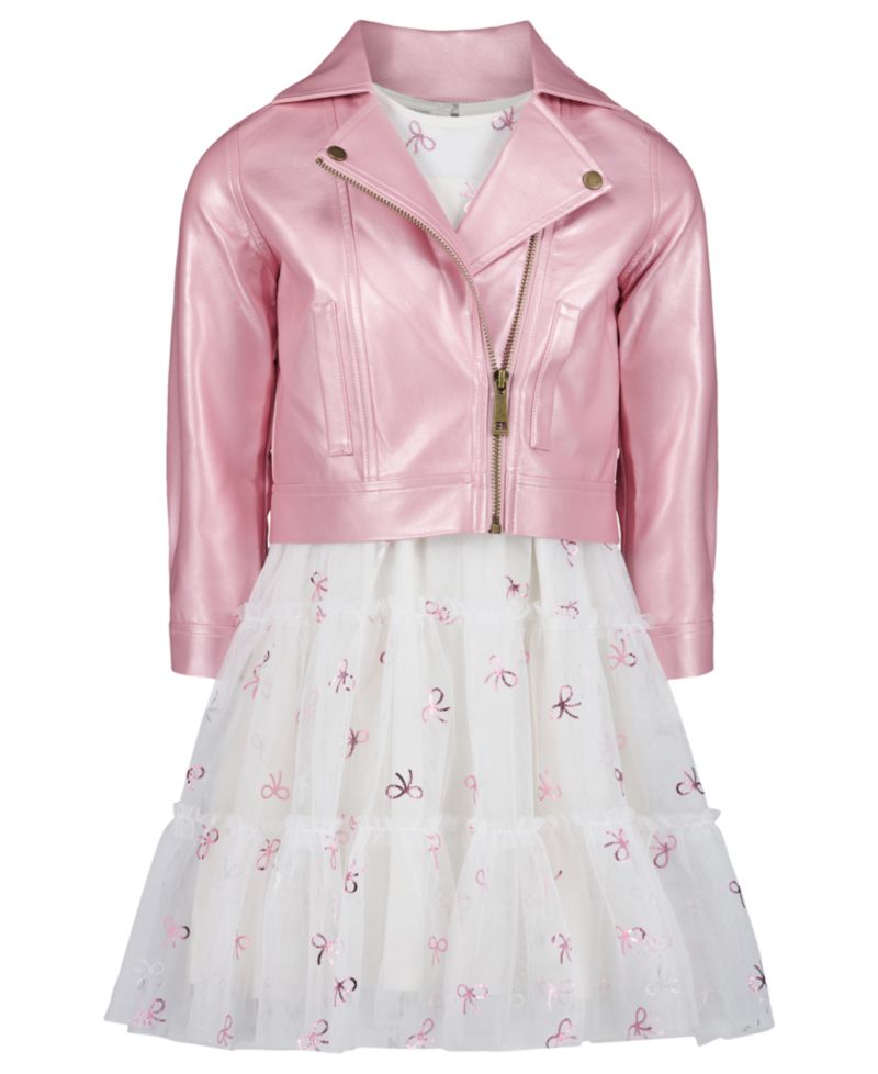 Girls' 2T-6X Moto Jacket and Sleeveless Dress, 2-Piece Set
