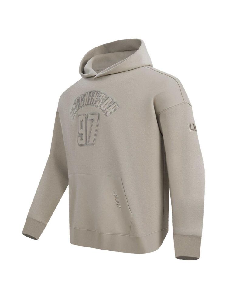Men's Aidan Hutchinson Tan Detroit Lions Player Name & Number Pullover Hoodie