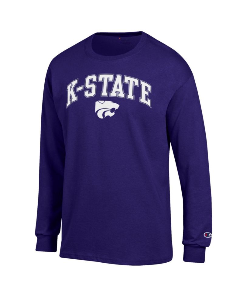 Men's Champion Purple Kansas State Wildcats Arch Over Logo Long Sleeve T-Shirt