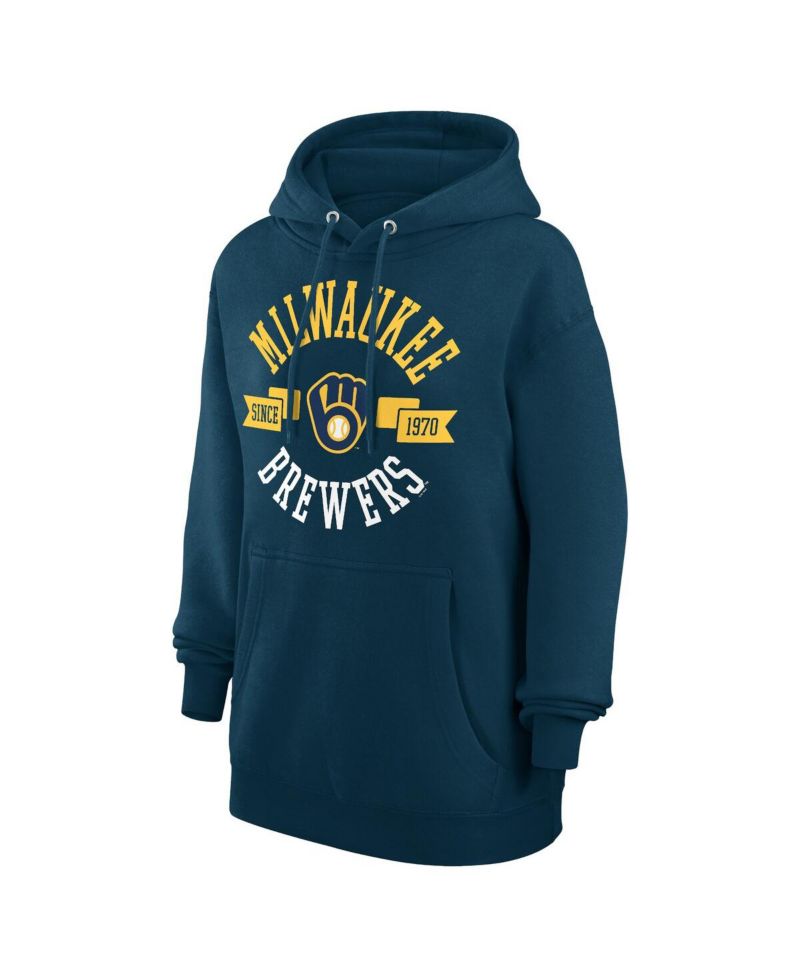 Women's Navy Milwaukee Brewers City Graphic Pullover Hoodie