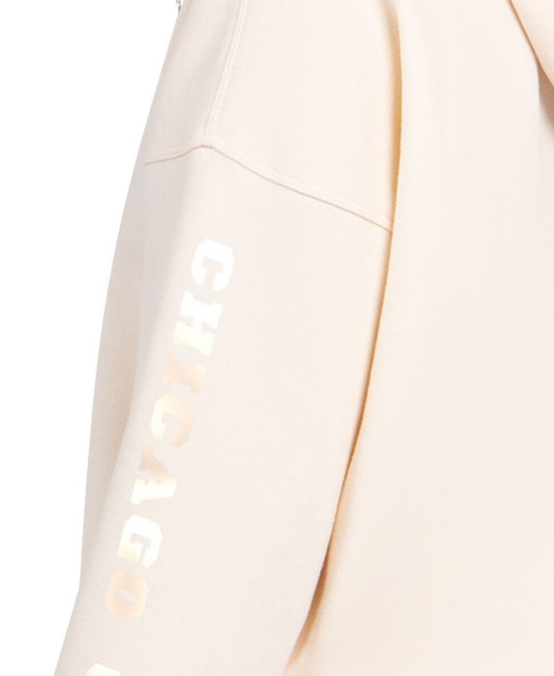 Women's Cream Chicago Cubs Pastel Relaxed Hoodie
