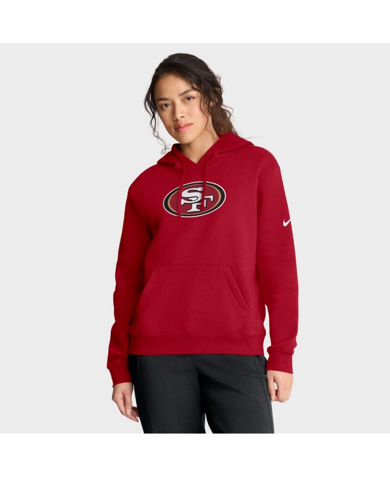 Women's Scarlet San Francisco 49ers Club Fleece Pullover Hoodie