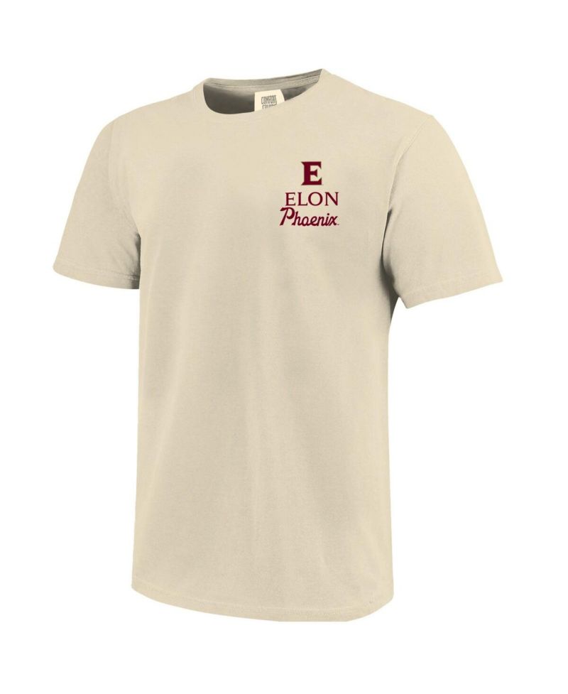 Men's Cream Elon Phoenix Comfort Colors Mascot Overlay T-Shirt