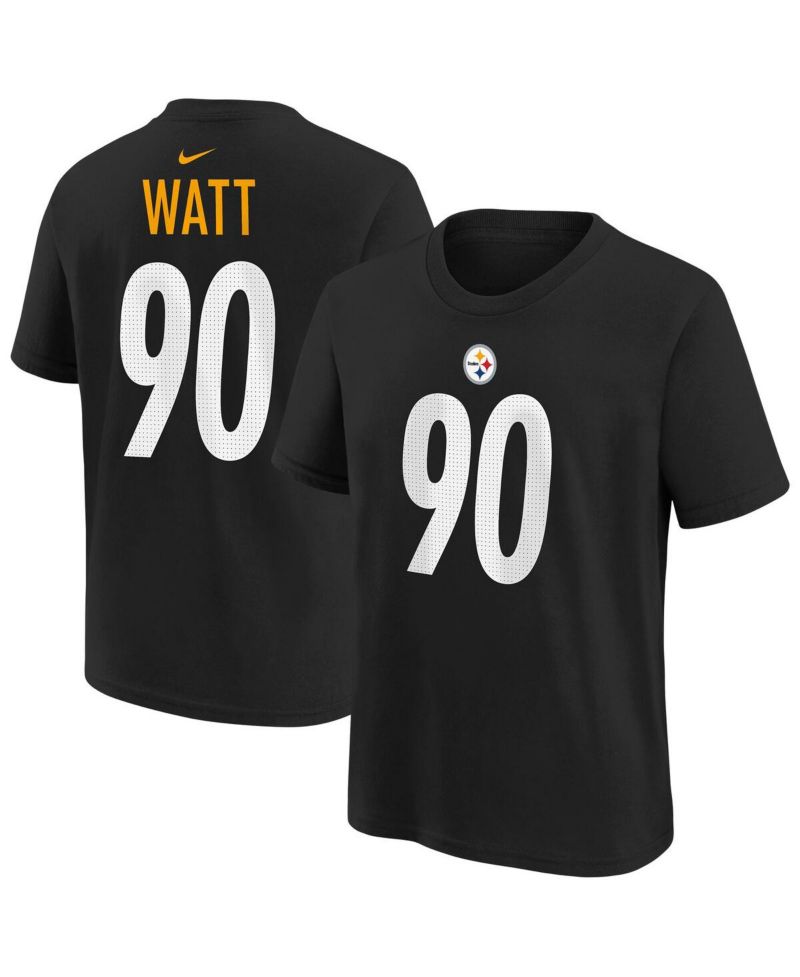 Big Boys and Girls T.J. Watt Black Pittsburgh Steelers Player Name & Number T-Shirt