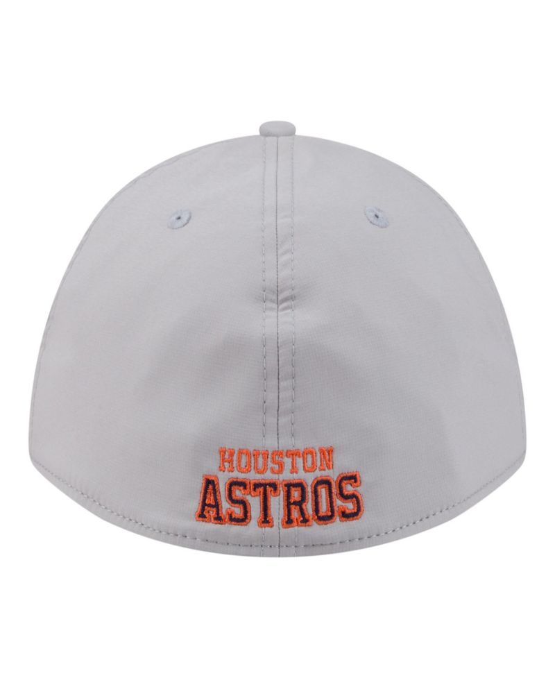 Men's Gray Houston Astros Patch 39THIRTY A-Frame M-Crown Perforated Flex Hat