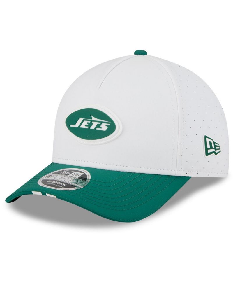 Men's White/Green New York Jets 2025 NFL Training Camp A-Frame 9FORTY Adjustable Hat