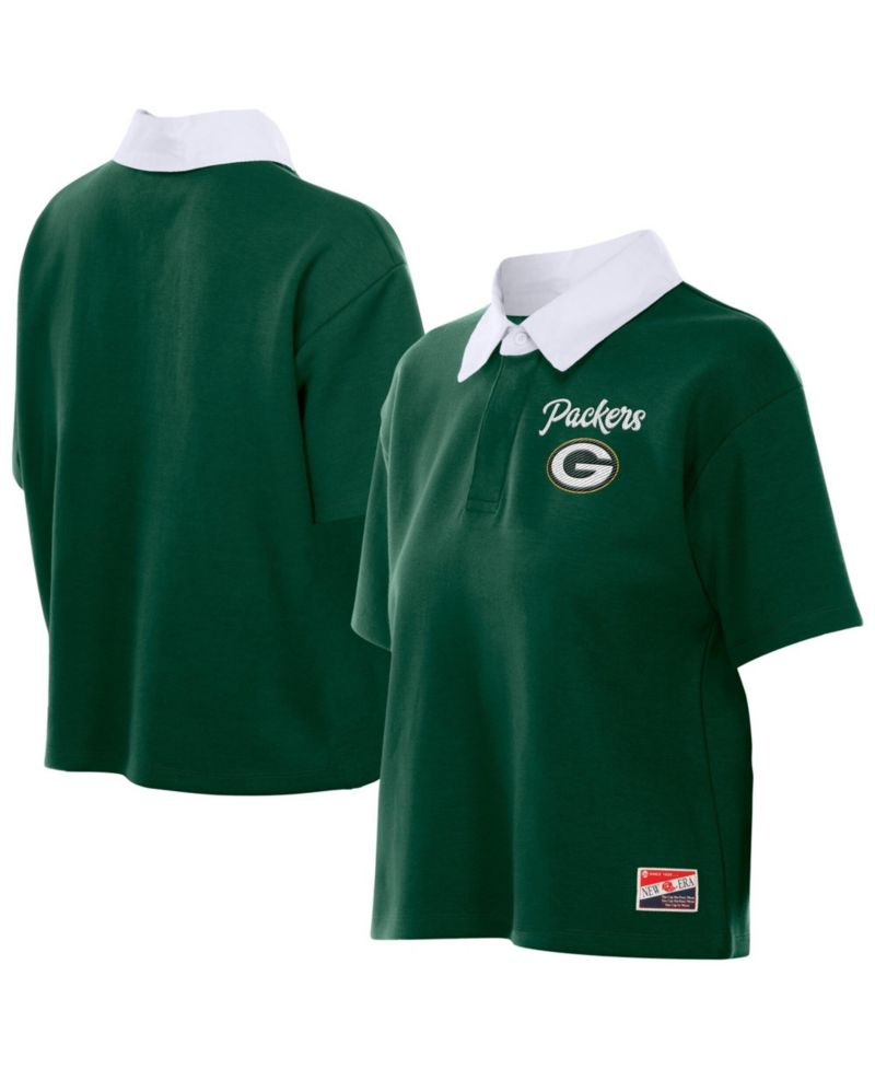 Women's Green Bay Packers Cropped Boxy Polo