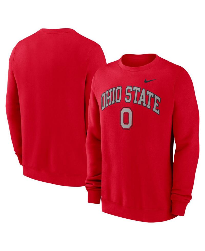 Men's Scarlet Ohio State Buckeyes Arch Pullover Sweatshirt