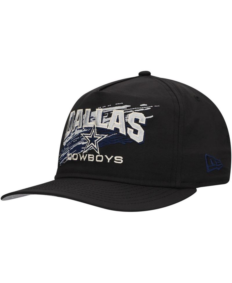 Men's Black Dallas Cowboys Throwback Brush Golfer Snapback Hat