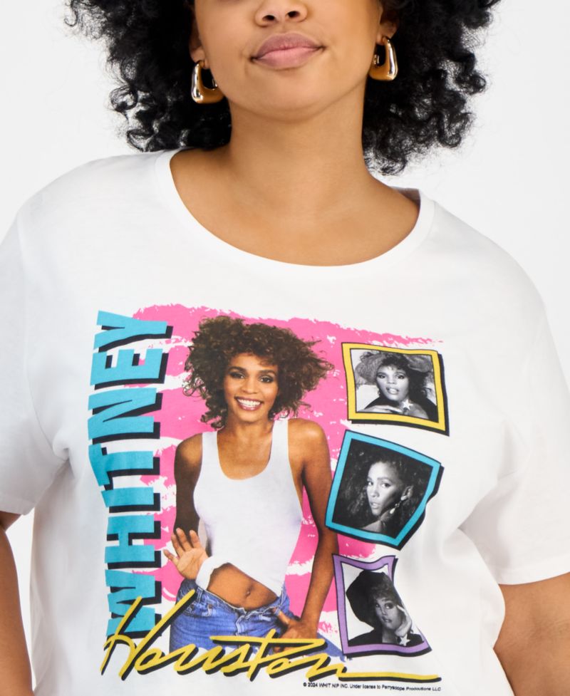 Trendy Plus Size Cotton Whitney Houston Graphic Tee