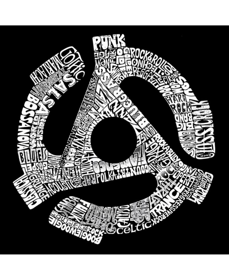 Men's Cotton/Poly Blend Word Art T-Shirt - Record Adapter