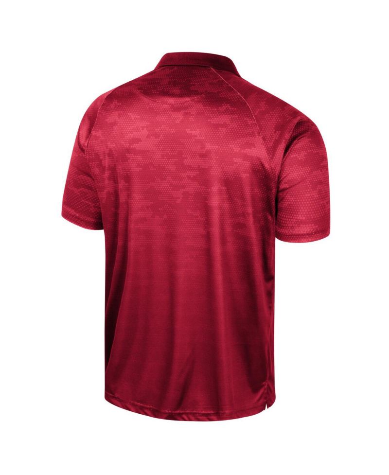 Men's Cardinal Arkansas Razorbacks Honeycomb Raglan Polo Shirt
