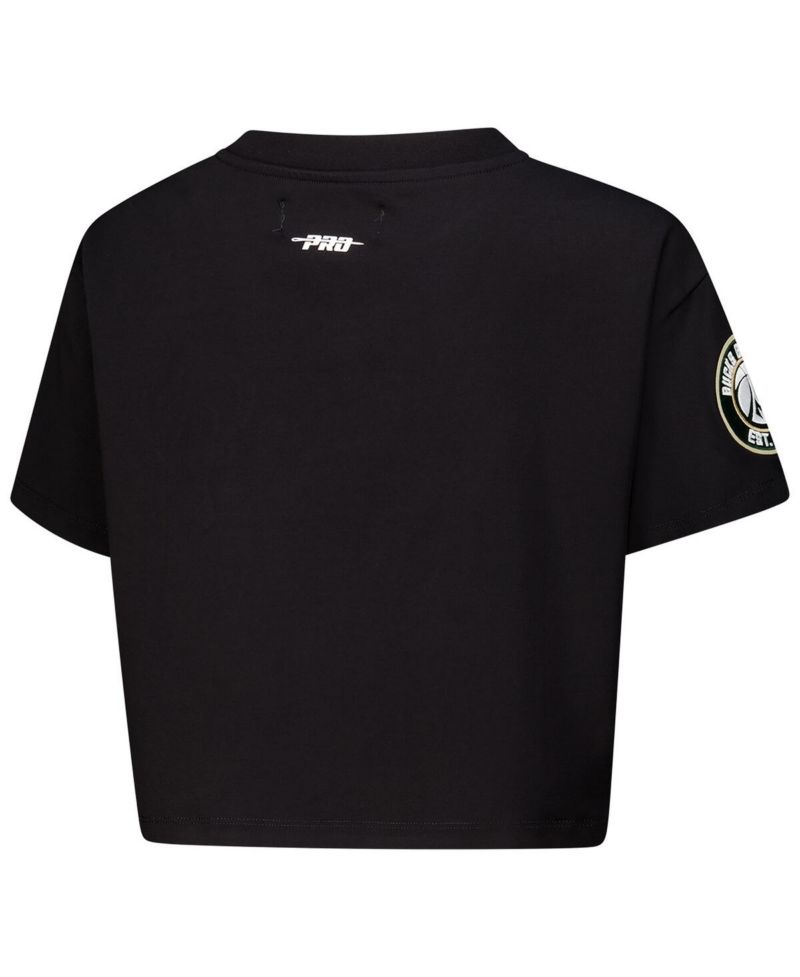 Women's Black Milwaukee Bucks Jewels Boxy Cropped T-Shirt
