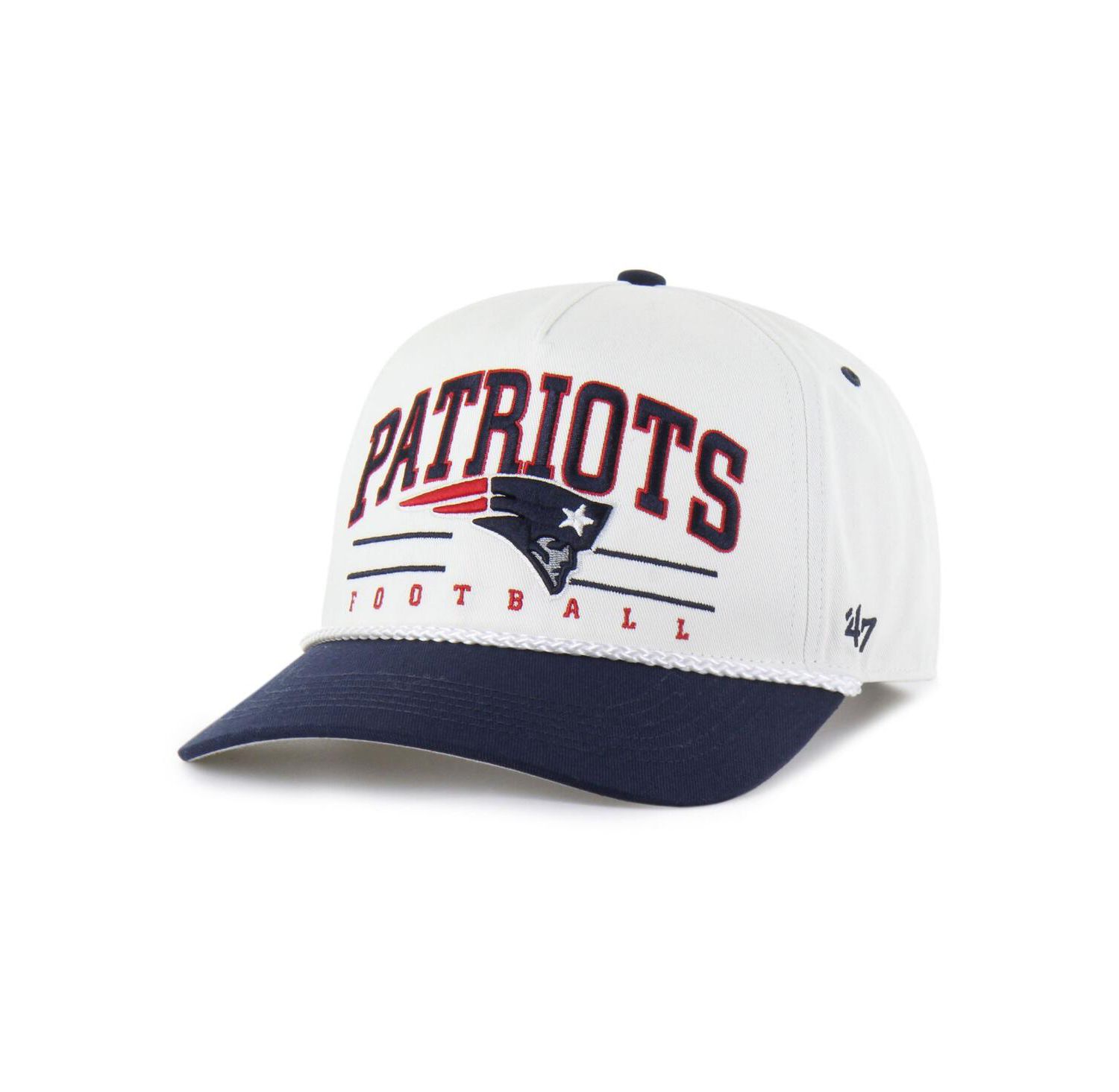 Мужская белая двухцветная шляпа с регулируемой посадкой New England Patriots Roscoe белого цвета