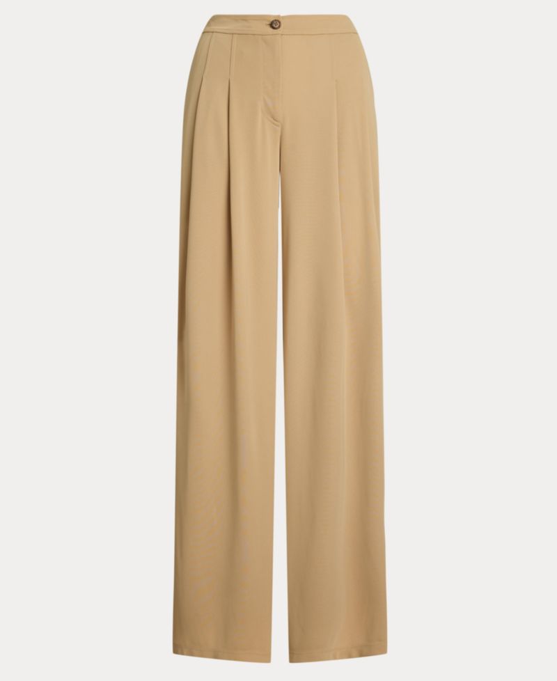 Women's Pleated Stretch Jersey Wide-Leg Pants