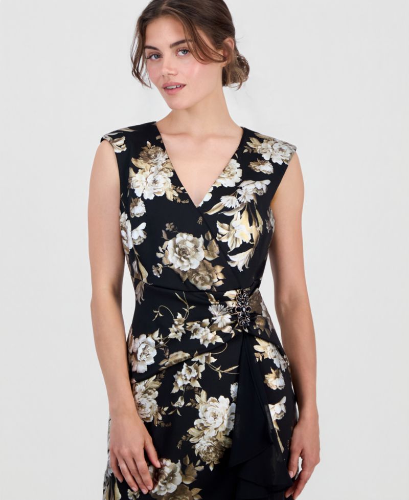 Petite Floral Ruffle Maxi Dress