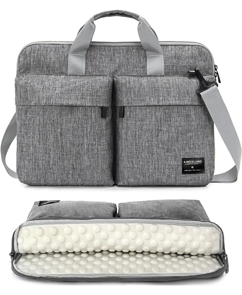 14 inch Laptop Bag with Shoulder Strap, Messenger Bag,Slim Computer Carrying Case Notebook Handbag for Men Women Fit for Acer Asus Lenovo HP Toshiba, Gray