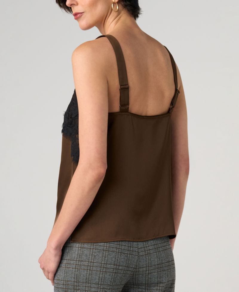 Women's Sleeveless V-Neck Lace-Trim Camisole