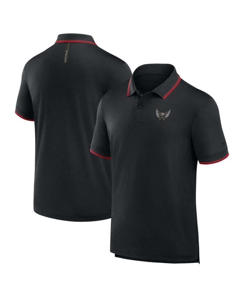 Men's Black Washington Capitals Front Office Move Mono Polo Shirt