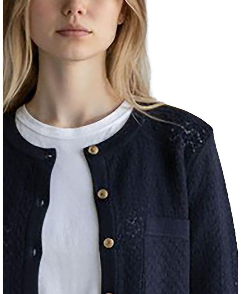 Women's Organic Cotton Pointelle Cardigan