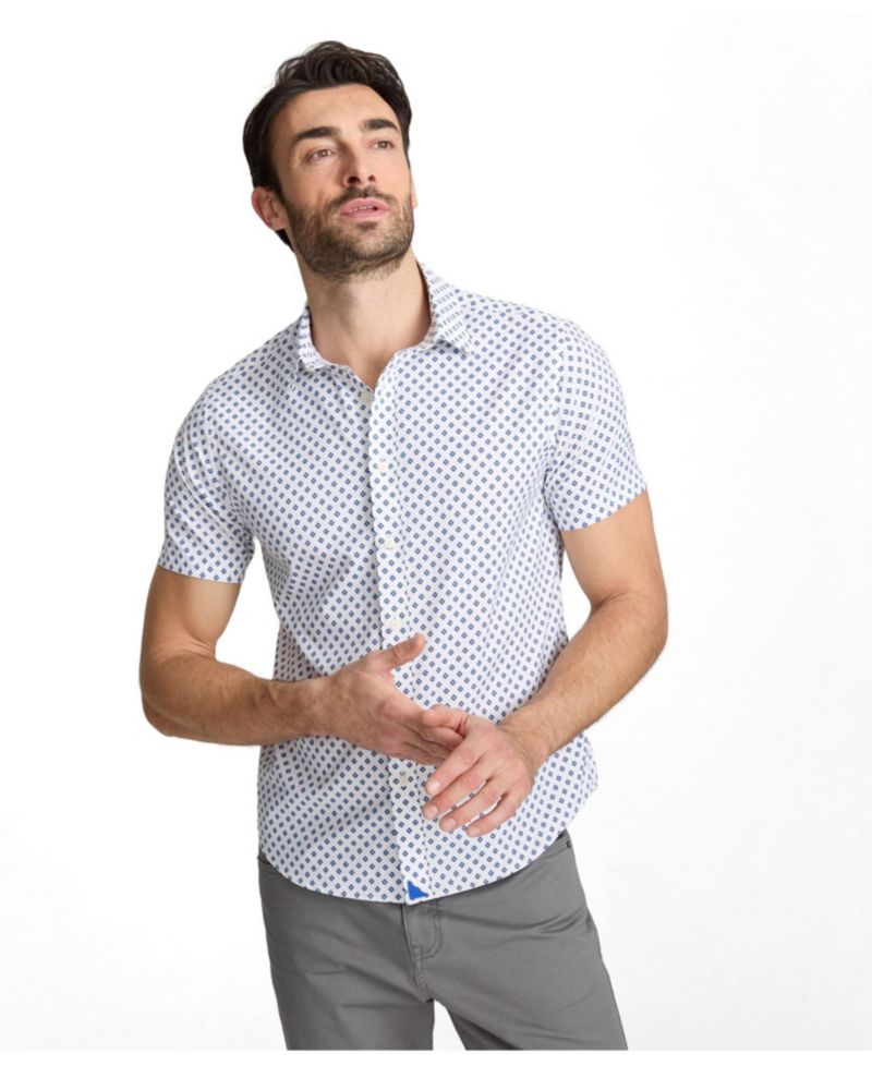 Men's Slim Fit Wrinkle-Free Performance Tidwell Short Sleeve Button Up Shirt