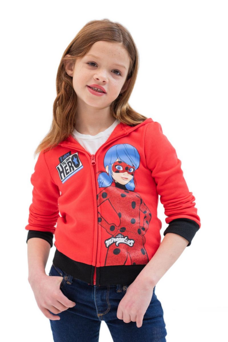 Little Girls Ladybug Zip-Up Hoodie