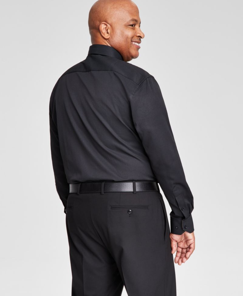 Men's Slim-Fit Gold Trim Solid Dress Shirt