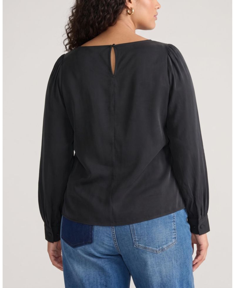 Women's Plus Size Sabrina Twist Front Stretch Cupro Blouse