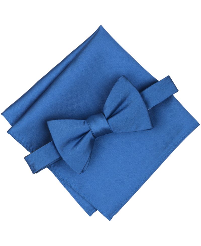 Men's Textured Bow Tie and Pocket Square Set