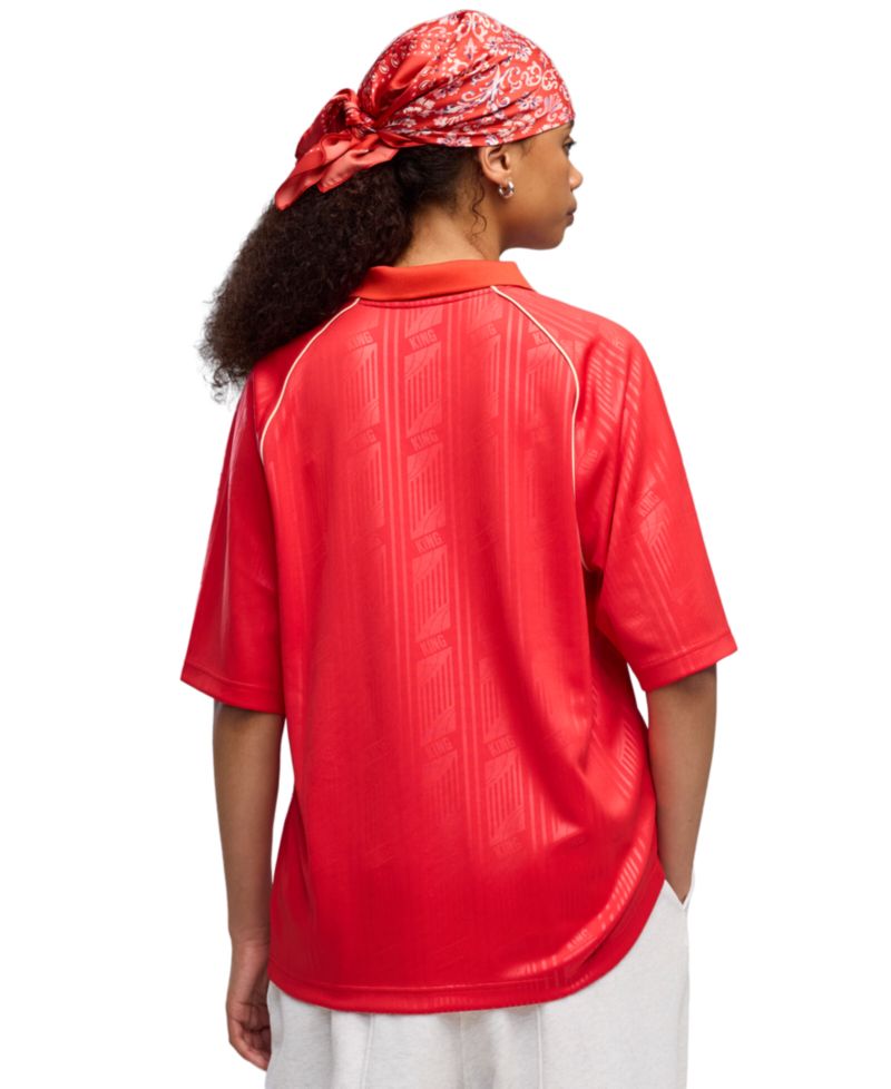 Men's King Football Boot Ribbed Collar Graphic Jersey T-Shirt