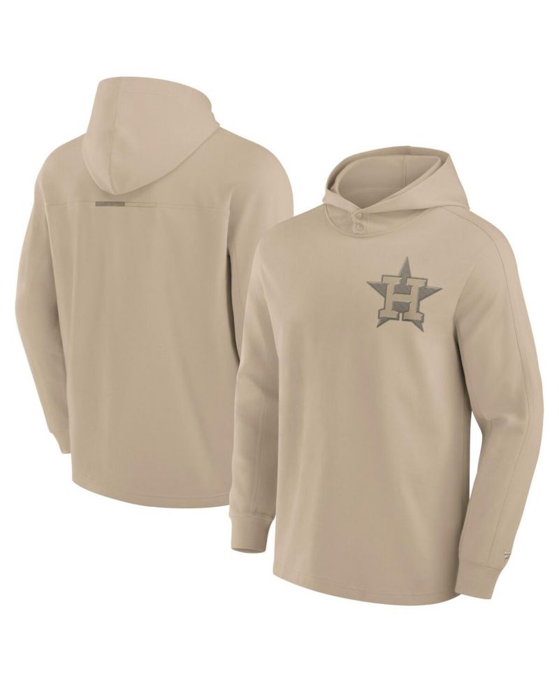 Men's Khaki Houston Astros Elements Lightweight Fleece Hoodie