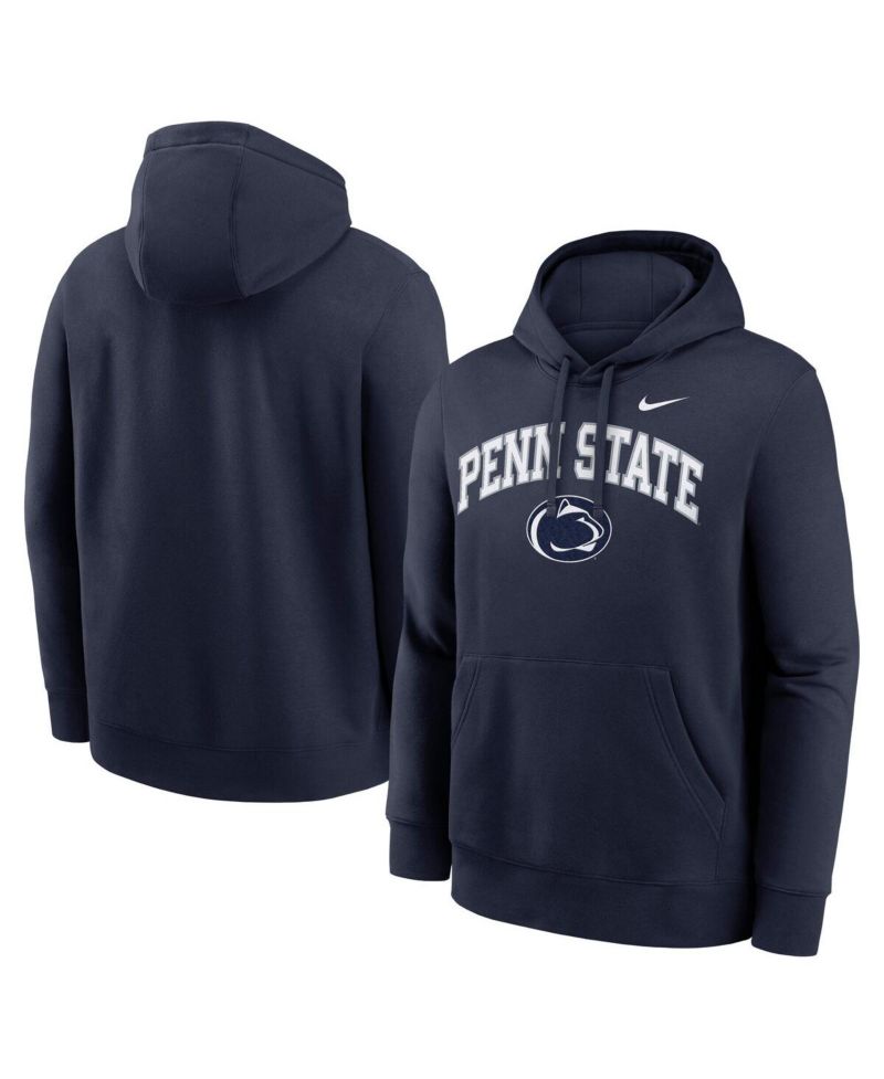 Men's Navy Penn State Nittany Lions Club Fleece Arch Pullover Hoodie