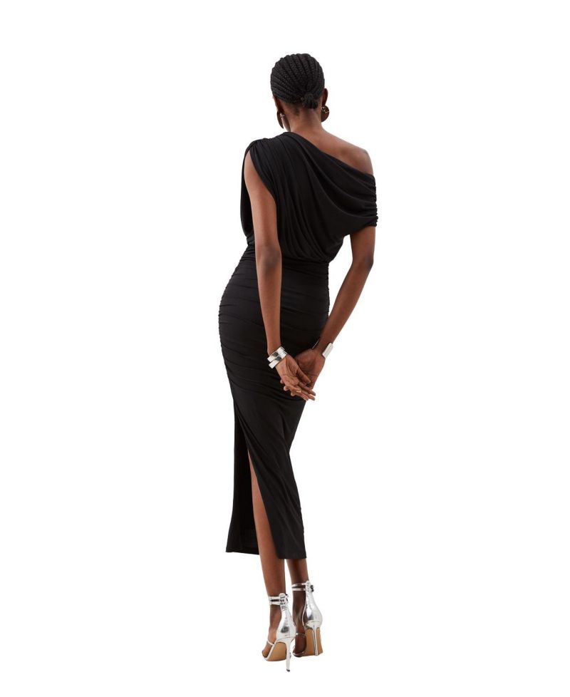 Women's Asymmetric Neckline Midi Dress