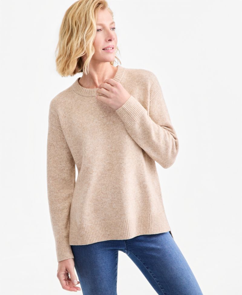 Petite Luxsoft Long-Sleeve Crewneck Sweater