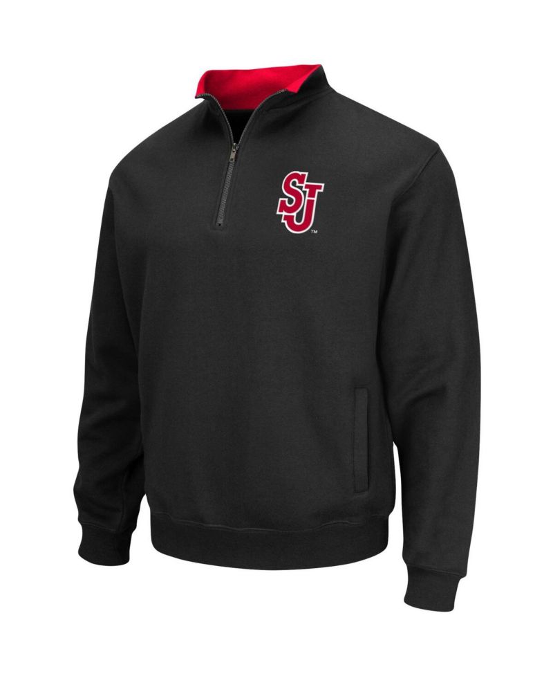 Men's Black St. John's Red Storm Tortugas Logo Quarter-Zip Jacket