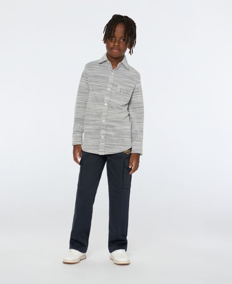 Big Boys Space Dyed Button Up Shirt