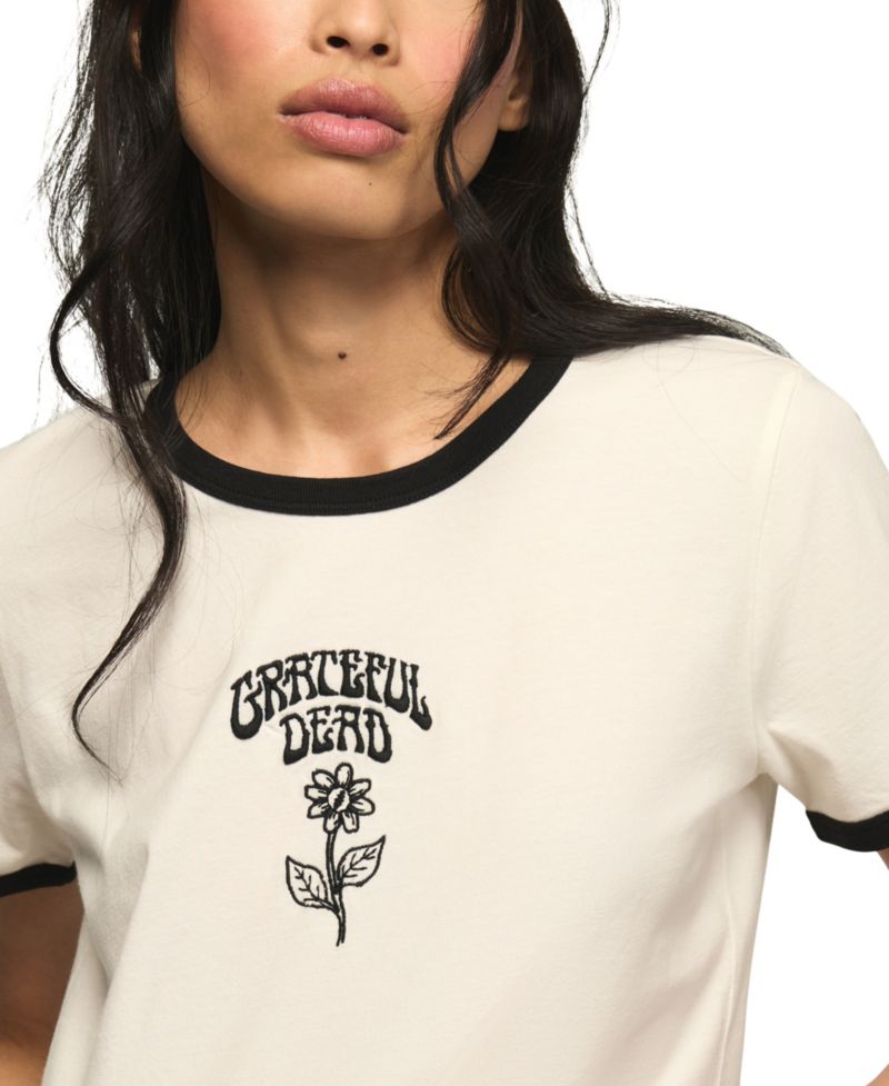 Women's Grateful Dead Flower Classic Crewneck Ringer T-Shirt
