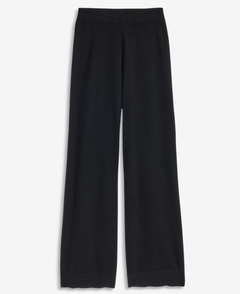 Women's 100% Cashmere Pull-On Wide-Leg Pants