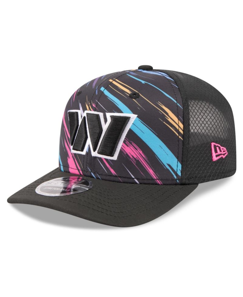 Men's Black Washington Commanders 2026 NFL Cruical Catch 9SEVENTY Adjustable Trucker Hat